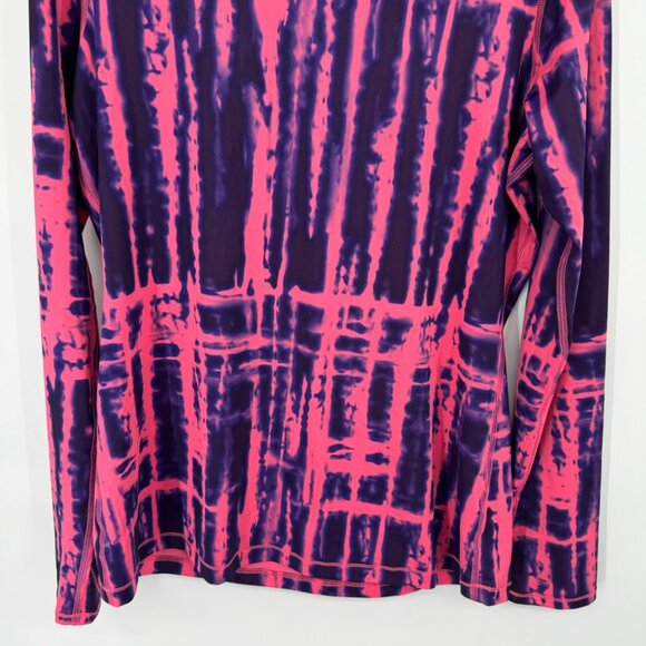 Under Armour HeatGear Long Sleeve Shirt Fitted Pink  Purple Tie-Dye Size Large - Picture 4 of 11